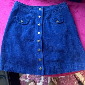 Anthropologie Suede Velvet Skirt - Size 8 - Deep Purple